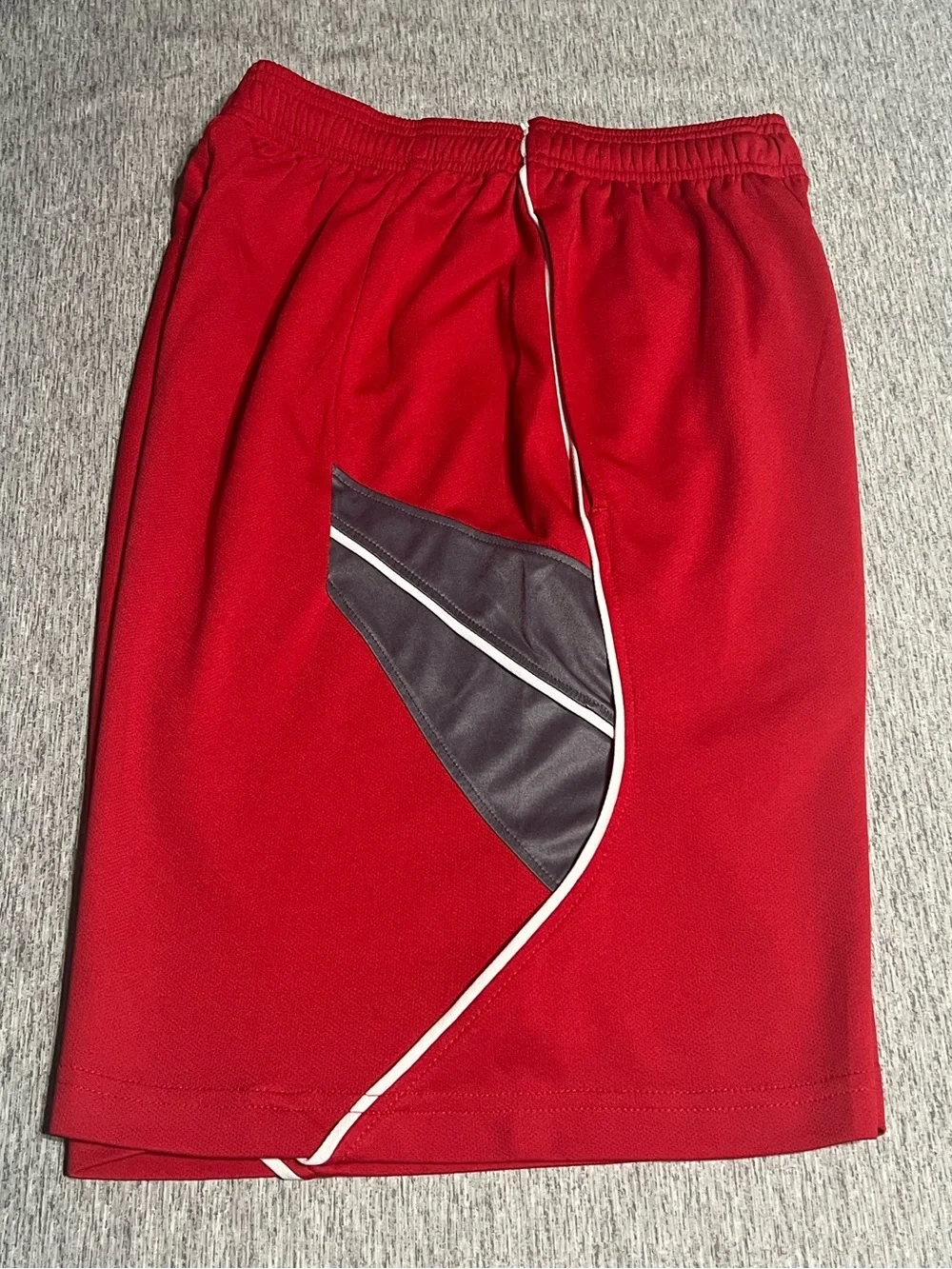 NC State Wolfpack Men's Athletic Red Basketball Shorts with Gray Panels